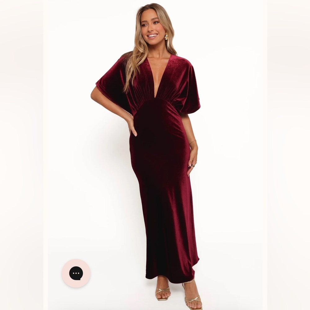 Petal & Pup Burgundy Velvet Maxi Dress